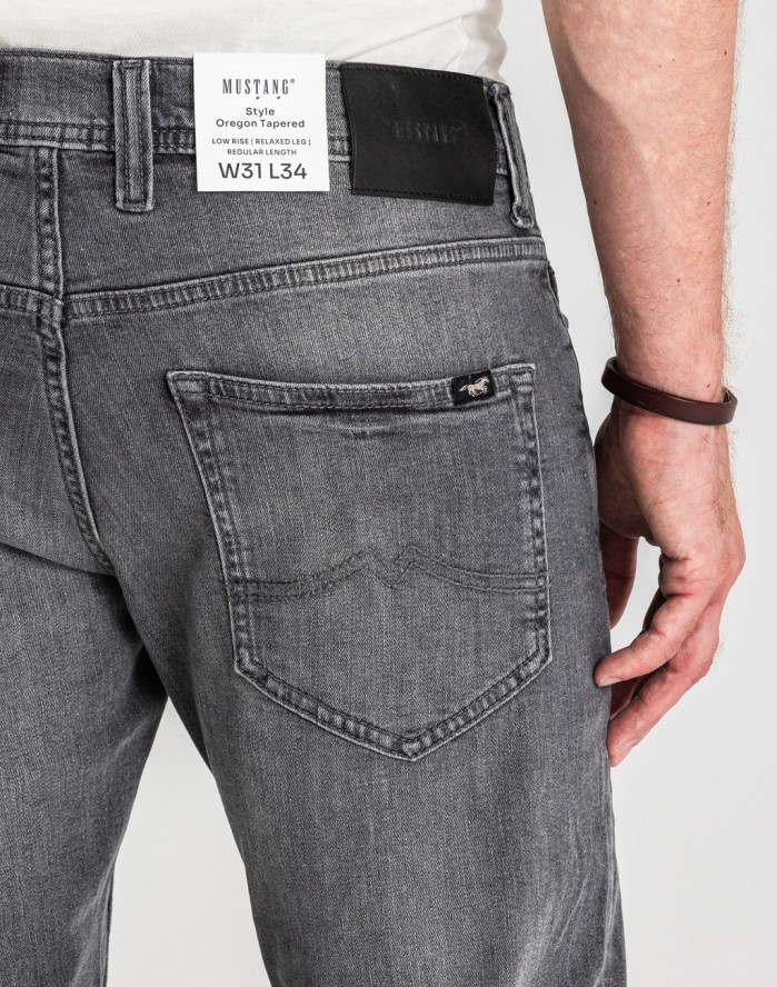 Męskie Spodnie Jeansowe Mustang Style Oregon Tapered Denim Black 1017124 4000 203