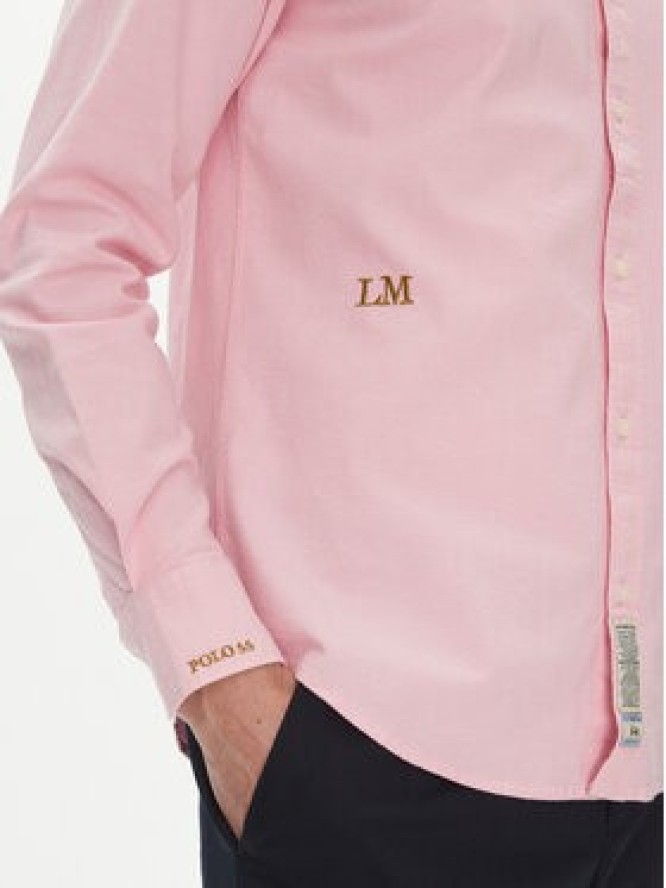 La Martina Koszula Anselmo MACG01 OX092 Różowy Regular Fit