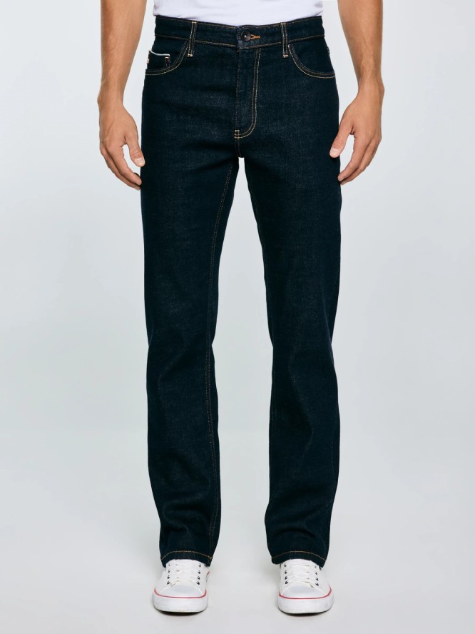 Jeansy męskie z prostą nogawką granatowe Colt 640