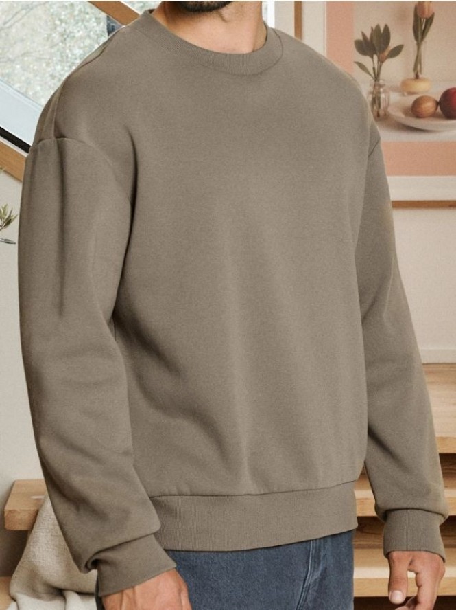 Bluza basic comfort fit - brązowy