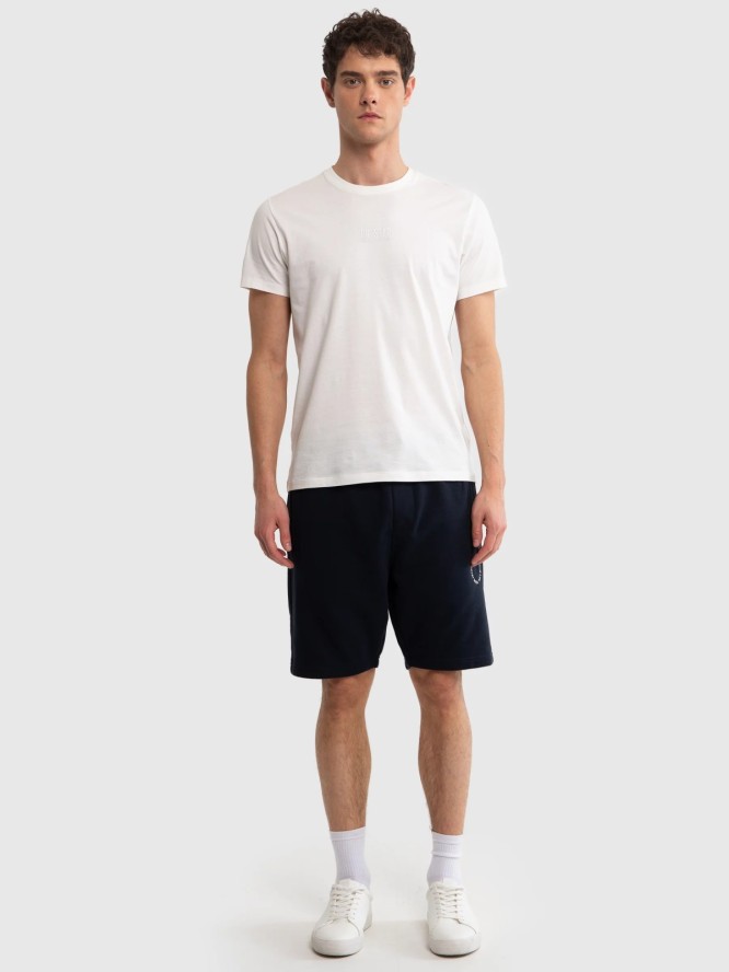 Szorty męskie dresowe wiązane w pasie granatowe Kersyner 403