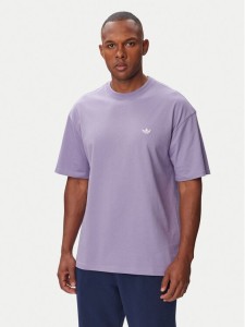 adidas T-Shirt Trefoil Essentials Loose KV3140 Fioletowy Regular Fit