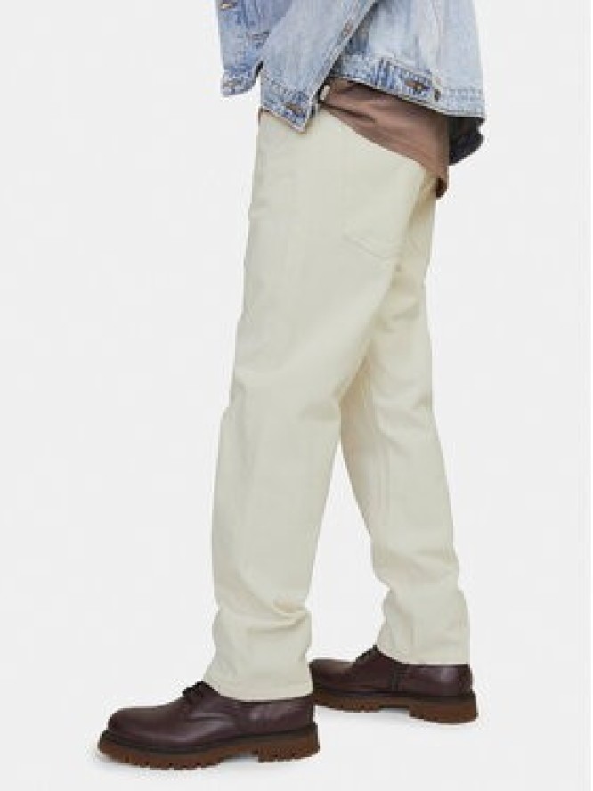 Jack & Jones Jeansy Chris 12252087 Écru Relaxed Fit