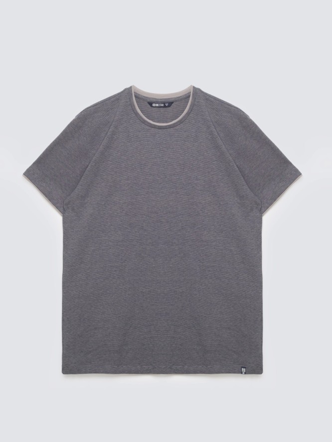 Koszulka męska w drobne paski granatowa Fredriser 403