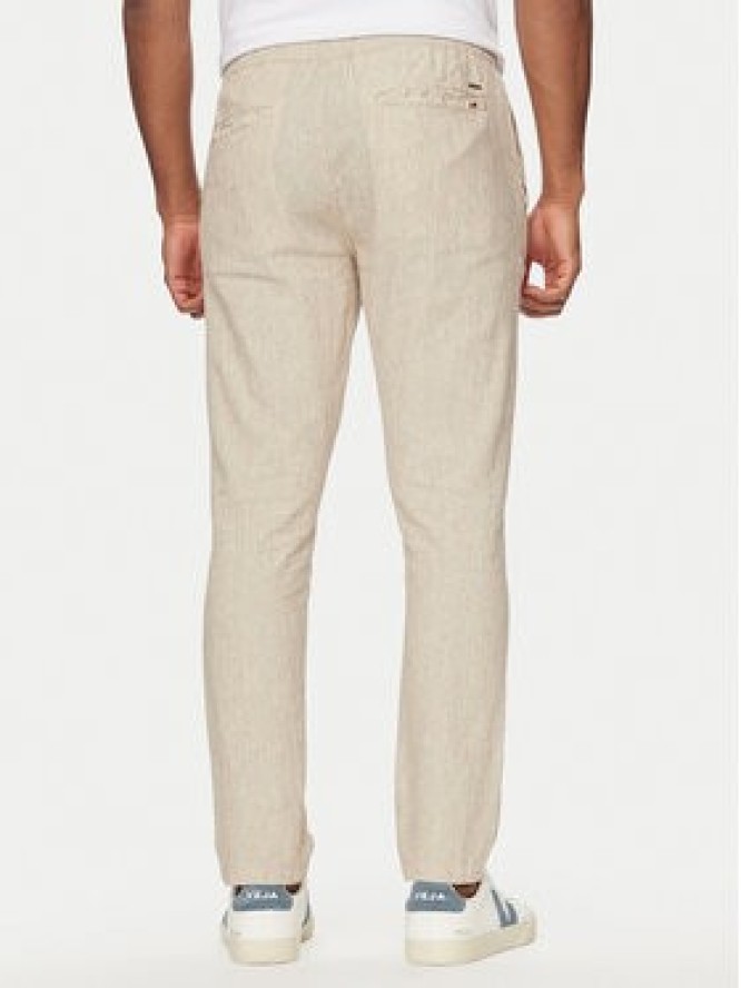 INDICODE Spodnie materiałowe Vitaly 60-332 Beżowy Regular Fit