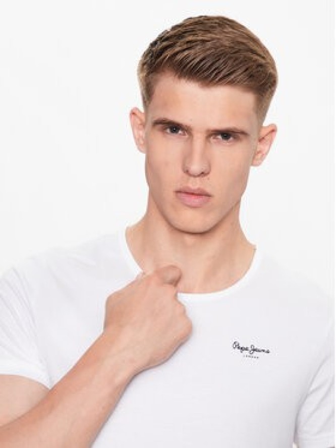 Pepe Jeans Komplet t-shirtów Pepe Tshirt 2P PMU10976 Biały Regular Fit