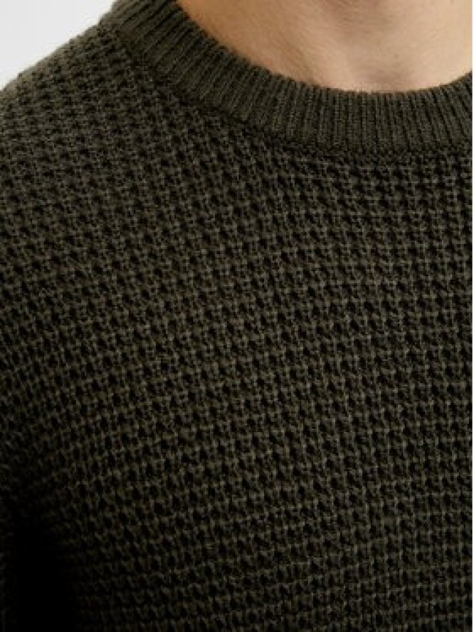 Jack & Jones Sweter Global 12287594 Zielony Regular Fit