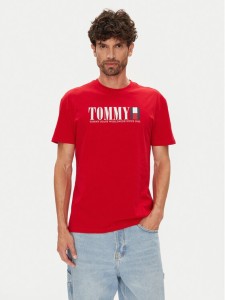 Tommy Jeans T-Shirt Dna Flag DM0DM21941 Czerwony Regular Fit