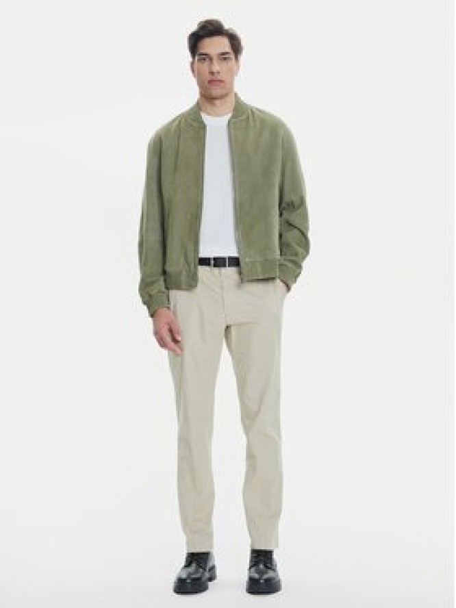 BOSS Kurtka skórzana H-Muller 50543213 Zielony Regular Fit