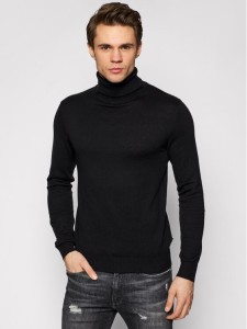Jack & Jones Golf Emil Knit Roll Neck 12157417 Czarny Regular Fit