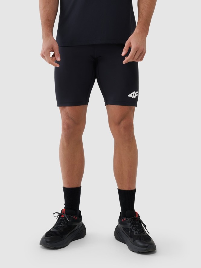 4F Legginsy krótkie treningowe męskie - czarne S