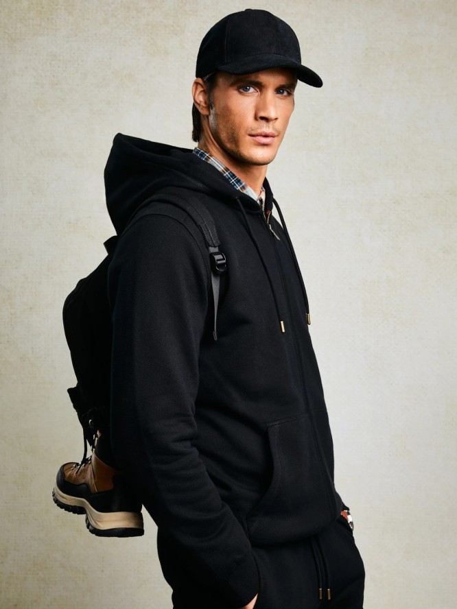 Bluza męska rozpinana z kapturem czarna Jagmur 906