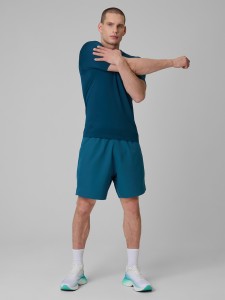 4F Spodenki treningowe szybkoschnące męskie - turkusowe S