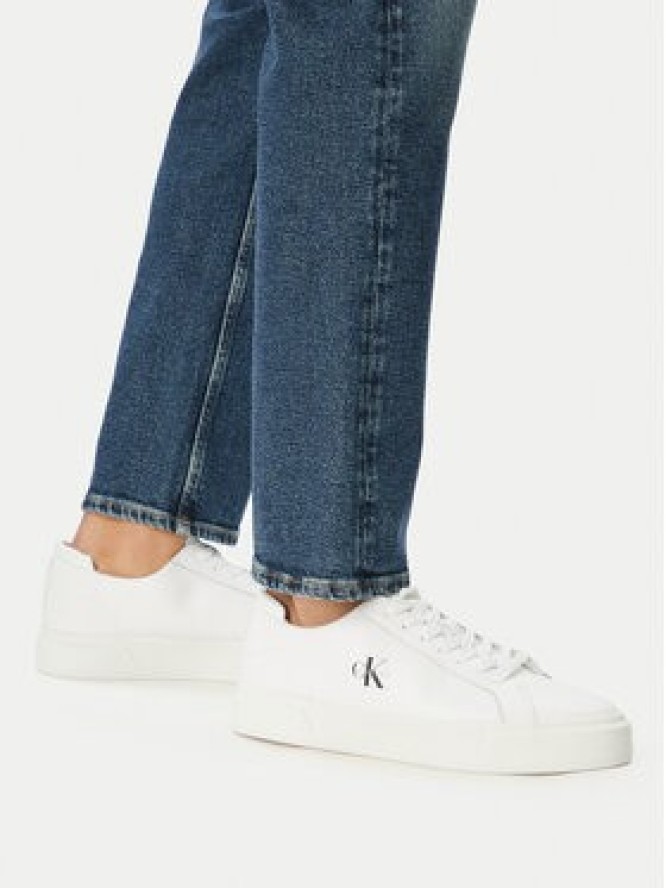 Calvin Klein Sneakersy Basket Cupsole Laceup Lth Ml YM0YM01460 Biały