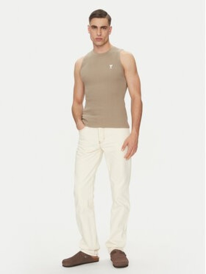 AMI Paris Jeansy HTR001.DE0039 Écru Classic Fit