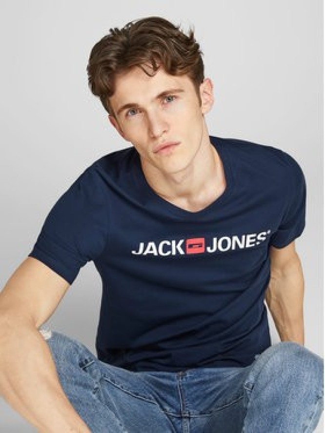 Jack & Jones T-Shirt Corp Logo 12137126 Granatowy Slim Fit