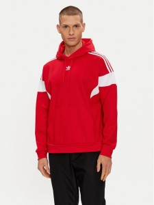 adidas Bluza Adicolor Classics Cut Line Hoodie IB9945 Czerwony Loose Fit