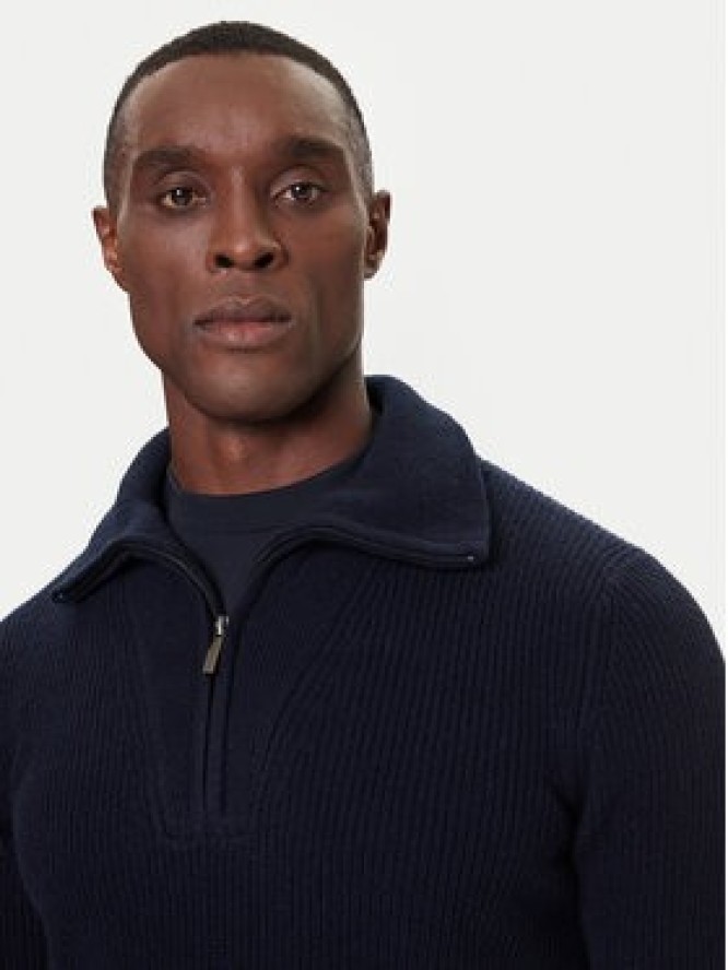 Bugatti Sweter 7500-85566D Granatowy Regular Fit