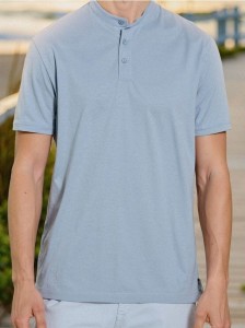 Koszulka henley - błękitny