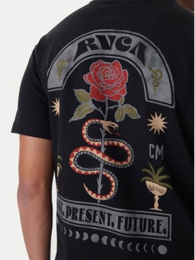 RVCA T-Shirt Roses Poster EVYZT00281 Czarny Regular Fit