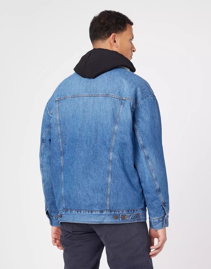 WRANGLER OVERSIZED SHERPA MĘSKA KURTKA JEANSOWA NEW FAVORITE W478LH21Y 112323627