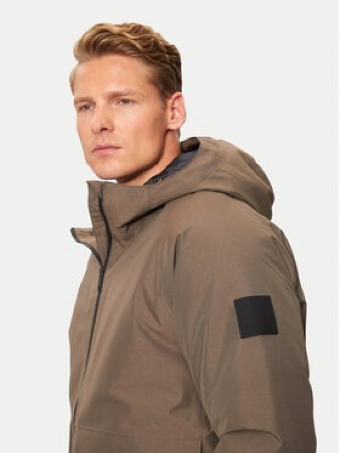 Jack Wolfskin Kurtka przeciwdeszczowa Tempeltor A60205 Brązowy Regular Fit