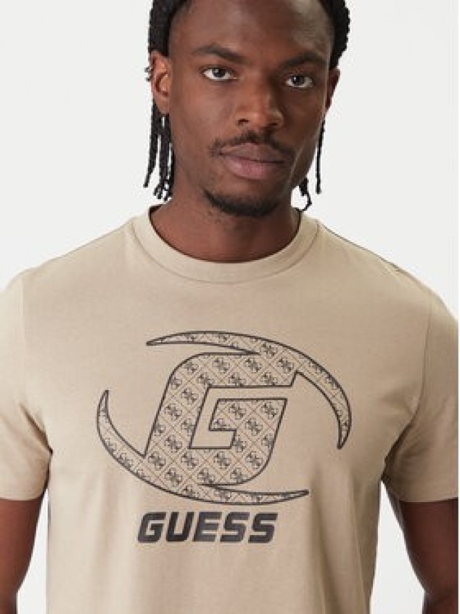Guess T-Shirt Z6RI06 I3Z14 Beżowy Regular Fit