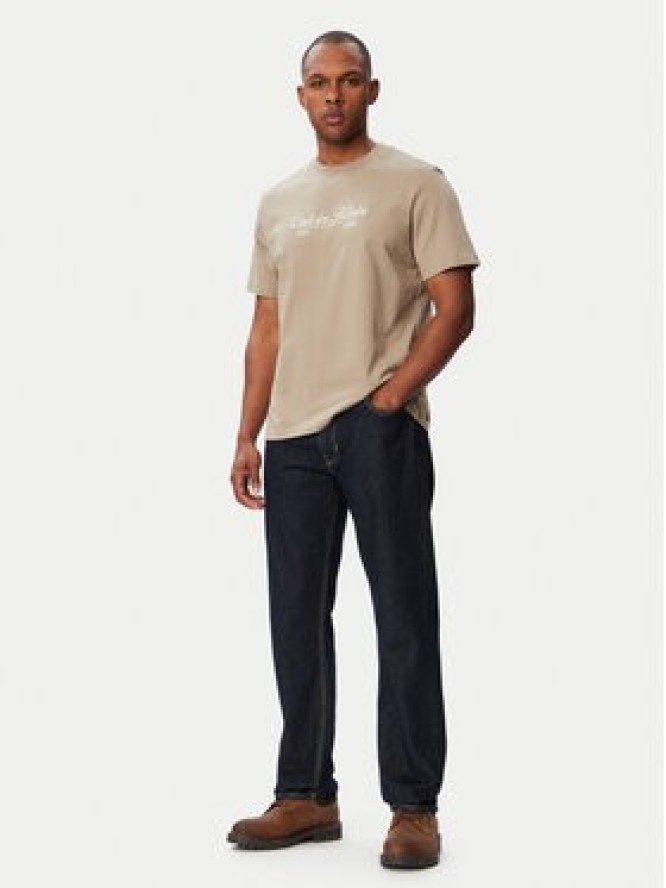 Calvin Klein Jeans T-Shirt LV04RG822G Beżowy ciemny Regular Fit