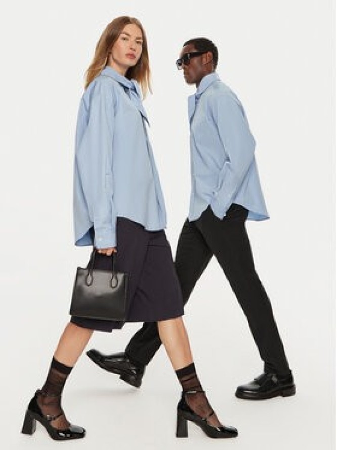 AMI Paris Koszula USH104CO0063 Niebieski Regular Fit