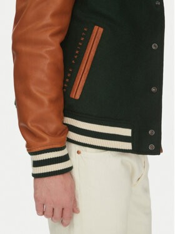 Serge Pariente Kurtka bomber Varsity Bomber Zielony Regular Fit
