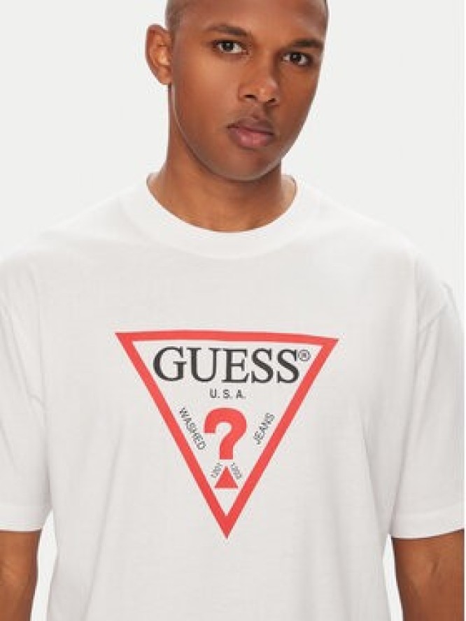 Guess Jeans T-Shirt M4YI45 K8FQ4 Biały Oversize