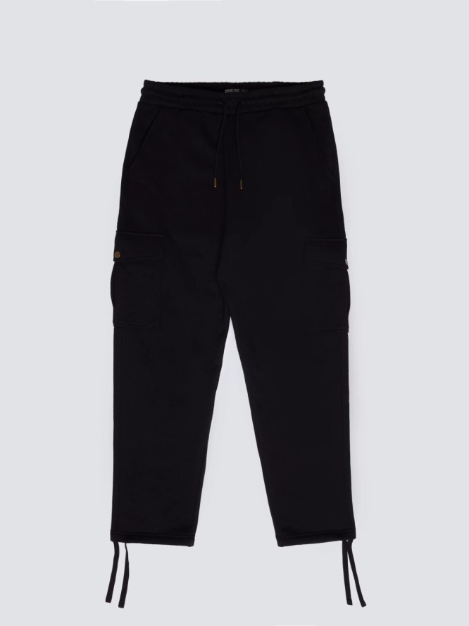 Spodnie męskie dresowe z kieszeniami cargo czarne Jagmurp 906