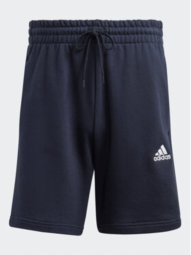 adidas Szorty sportowe Essentials French Terry 3-Stripes Shorts IC9436 Niebieski Regular Fit