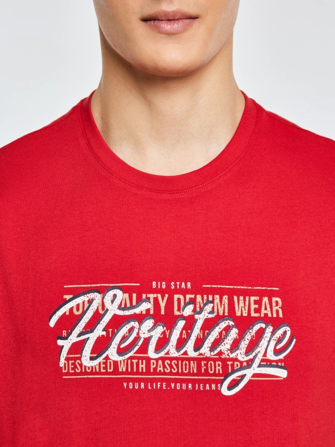 Koszulka męska z nadrukiem czerwona Keren 603