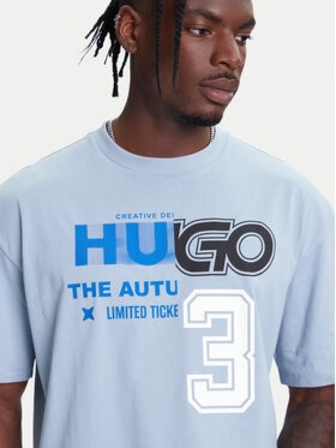 HUGO T-Shirt Nesite 50544168 Niebieski Loose Fit