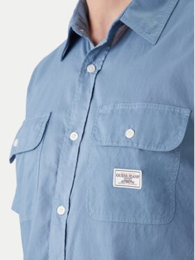 Guess Jeans Koszula M6GH61 WN861 Niebieski Regular Fit