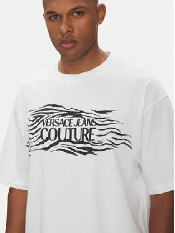Versace Jeans Couture T-Shirt 78GAH6L1 Biały Regular Fit