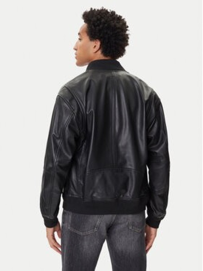 BOSS Kurtka skórzana Jobrice 50547545 Czarny Regular Fit