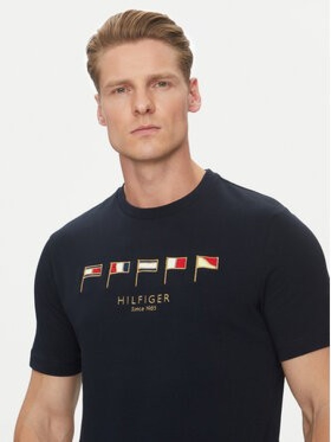 Tommy Hilfiger T-Shirt Multi Flags MW0MW38616 Granatowy Regular Fit