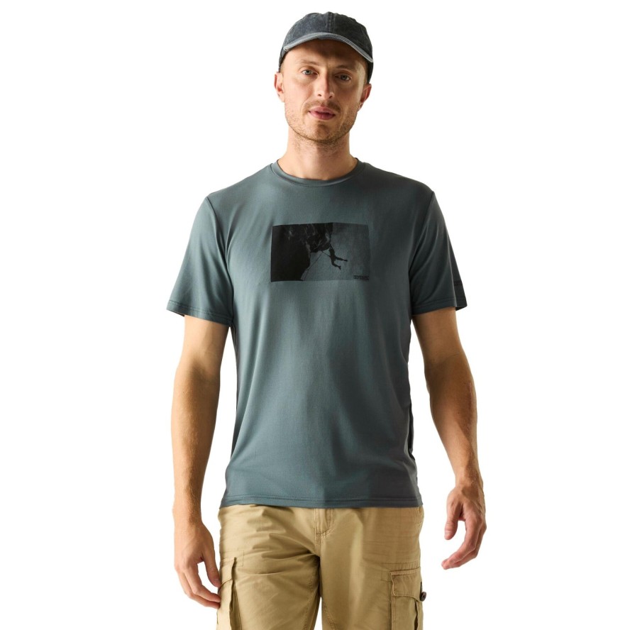 T-shirt Męski Z Motywem Zachodu Słońca Rozciągliwa Fingal