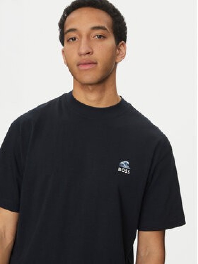 BOSS T-Shirt Numbers 50540520 Granatowy Relaxed Fit