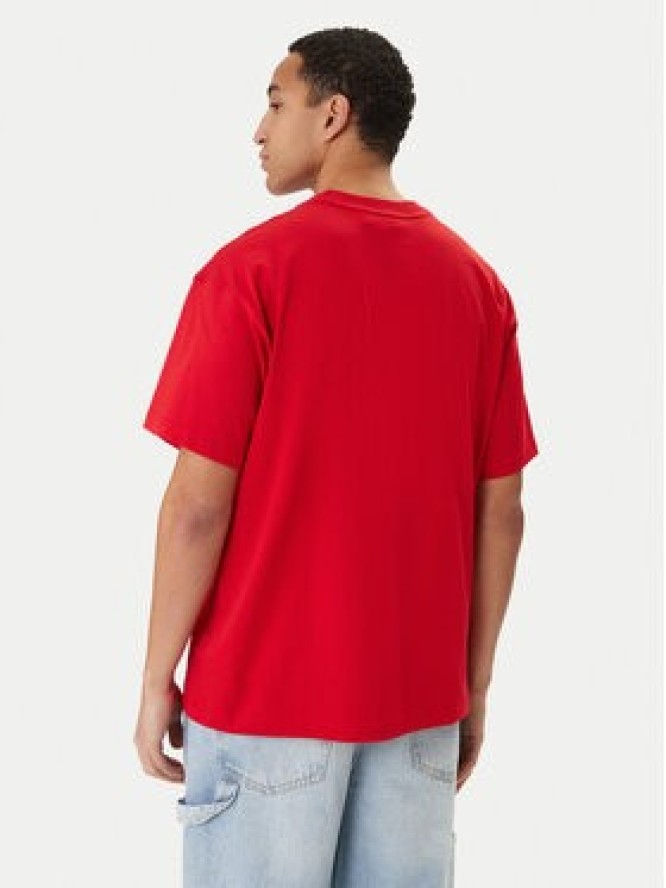 adidas T-Shirt Trefoil Essentials KC8984 Czerwony Oversize