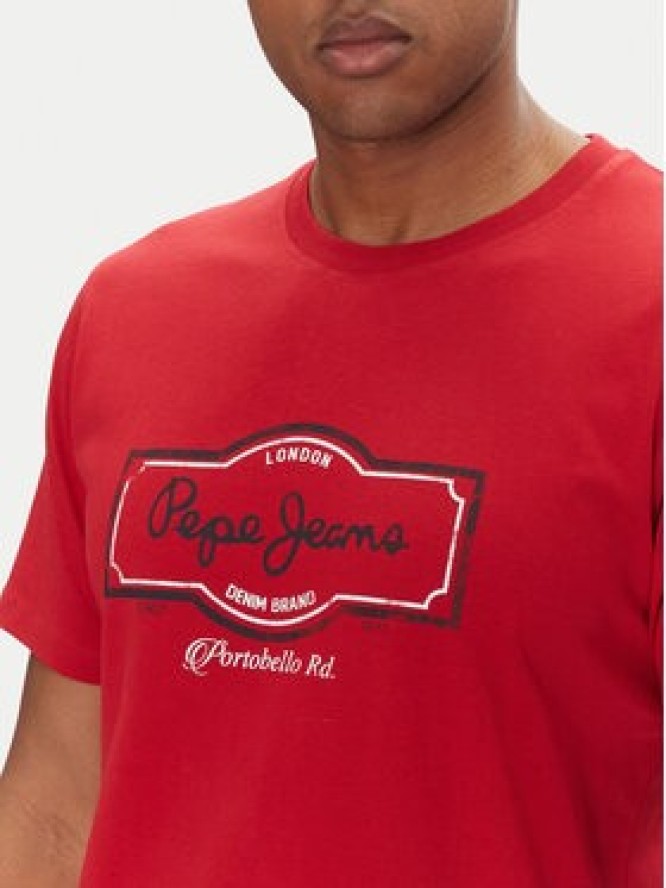 Pepe Jeans T-Shirt Daxton PM509786 Czerwony Regular Fit
