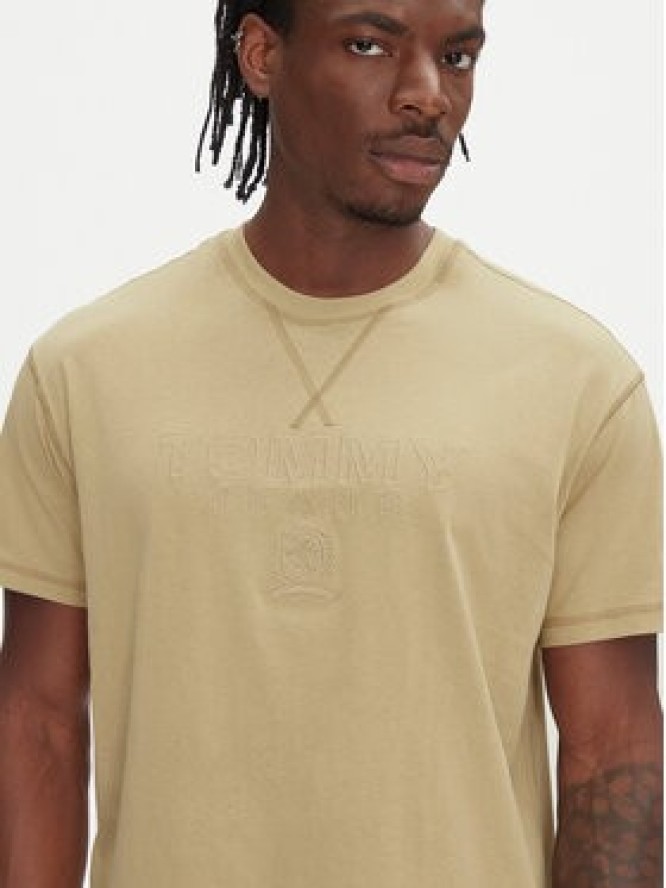 Tommy Jeans T-Shirt Tonal Crest DM0DM20805 Beżowy Relaxed Fit