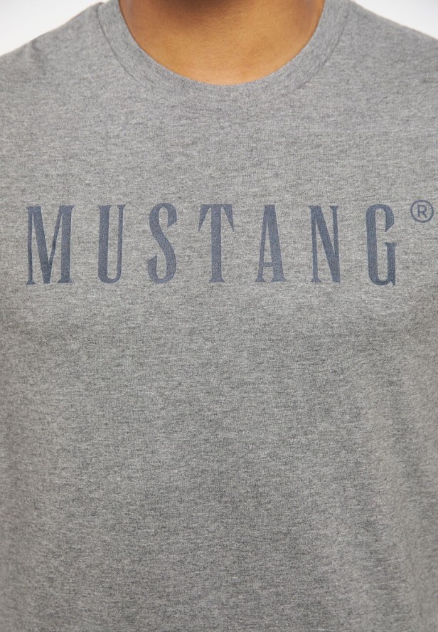 MUSTANG Style Alex C LOGO Tee MĘSKI T-SHIRT KOSZULKA Mid Grey Melange 1013221 4140