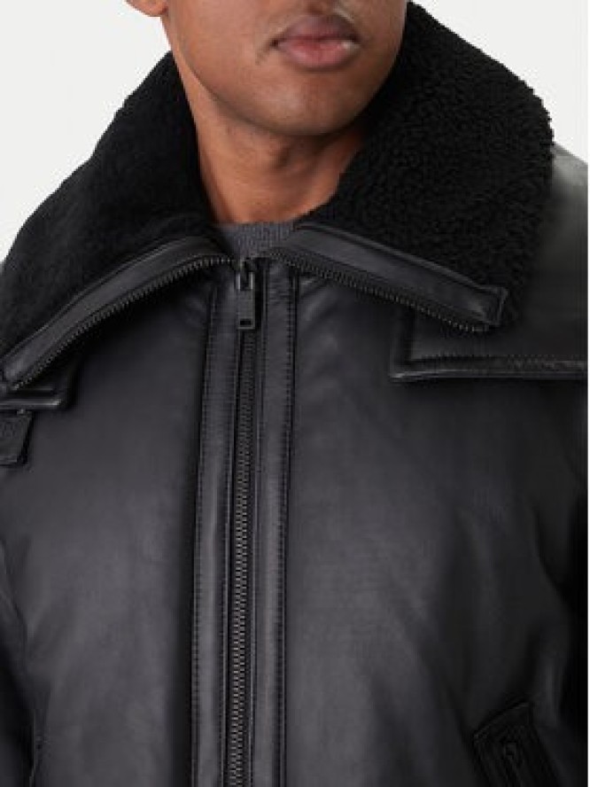 BOSS Kurtka skórzana Joglaci 50547560 Czarny Relaxed Fit