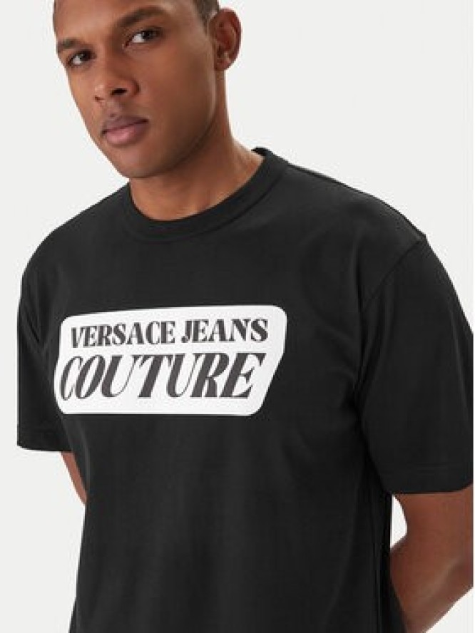 Versace Jeans Couture T-Shirt 80GAHT17 CJ00T Czarny Regular Fit