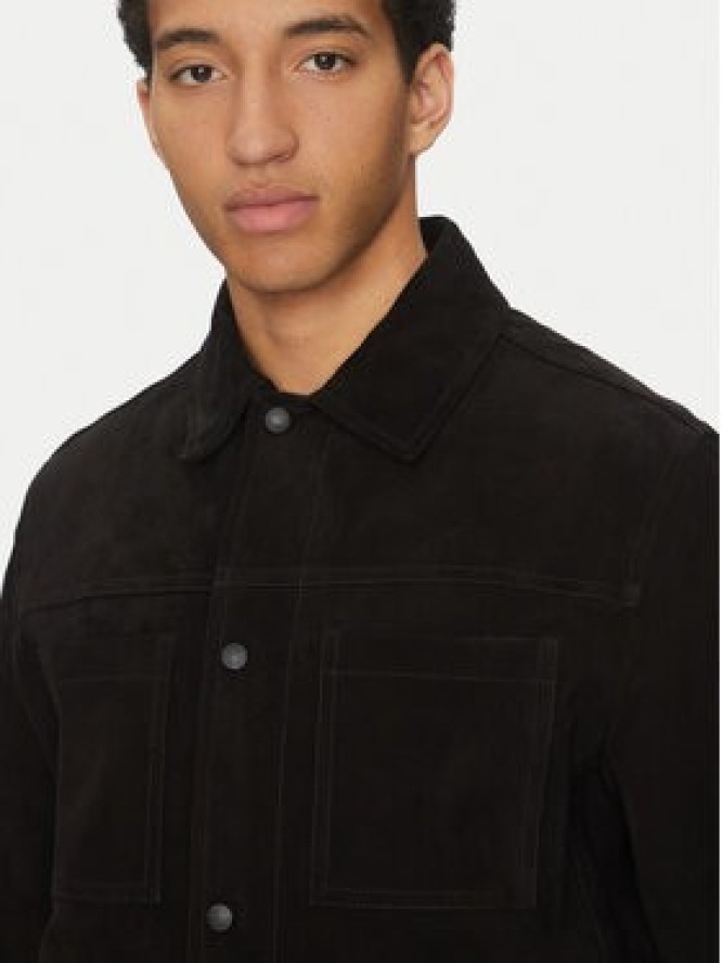 BOSS Kurtka skórzana Jomare 50537118 Czarny Regular Fit