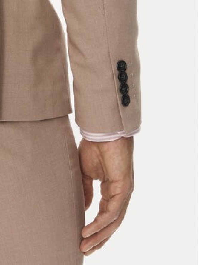 Lindbergh Garnitur 30-61040 Beżowy Slim Fit