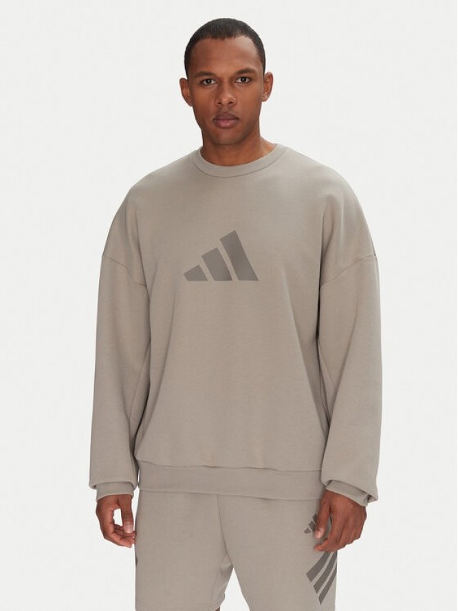 adidas Bluza Future Icons 3 Bar Logo JI8771 Beżowy Loose Fit
